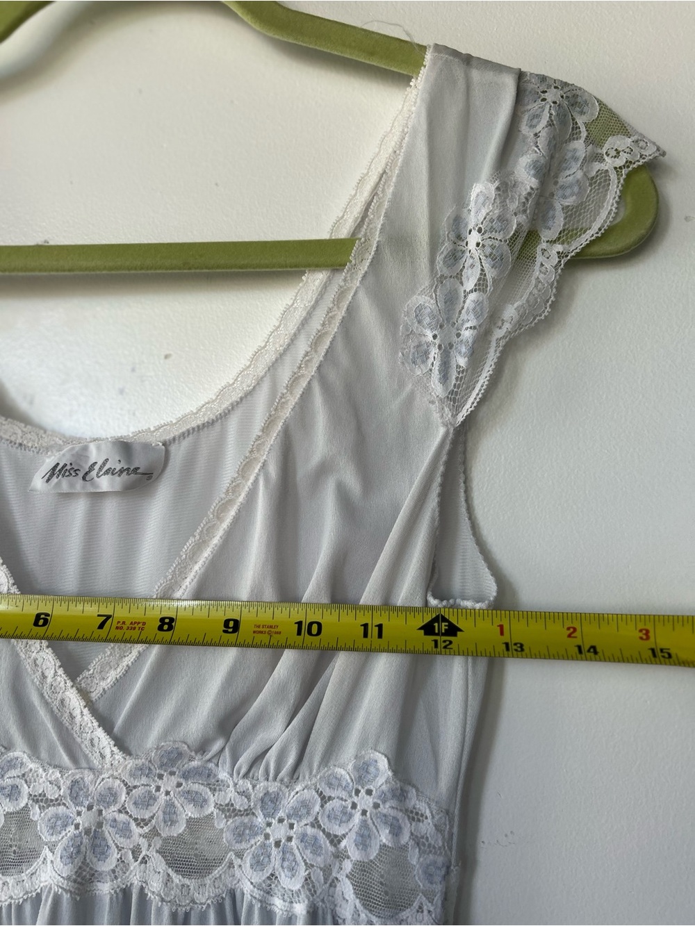 Vintage Miss Elaine Blue Nylon Nightgown - Picture 4 of 5